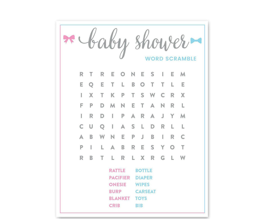 Team Pink/Blue Gender Reveal Baby Shower Games & Fun Activities-Set of 1-Andaz Press-Diaper Thoughts-