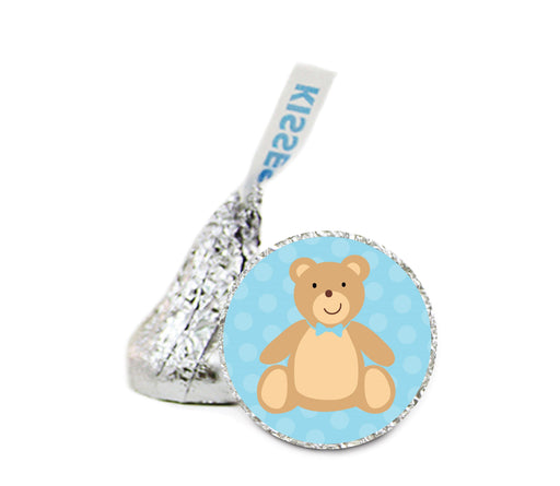 Teddybear Hershey's Kiss Baby Shower Stickers-Set of 216-Andaz Press-Boy-