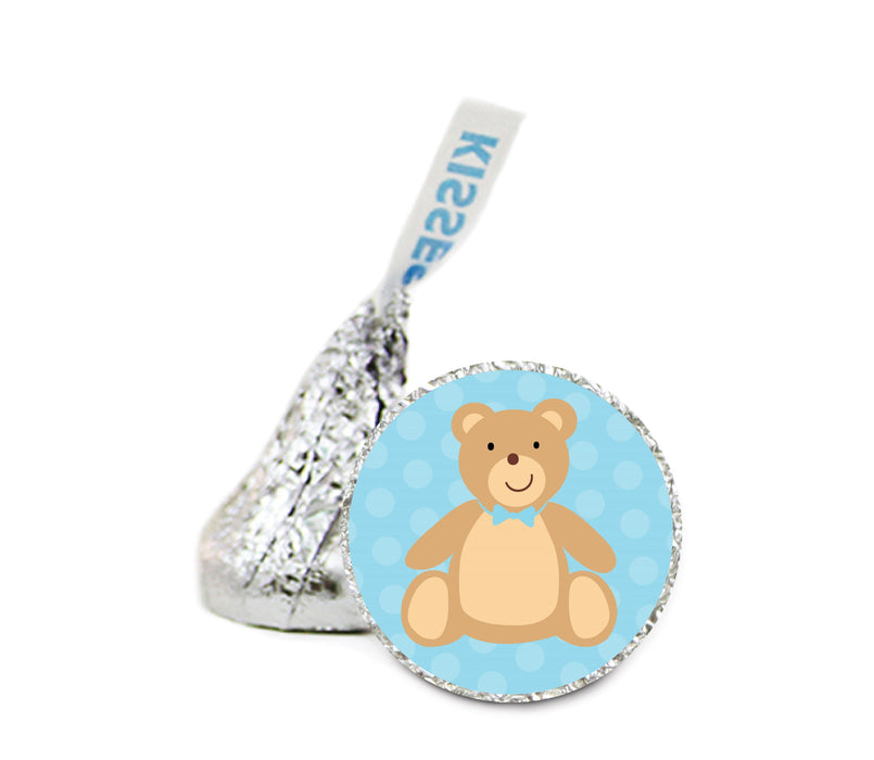 Teddybear Hershey's Kiss Baby Shower Stickers-Set of 216-Andaz Press-Boy-