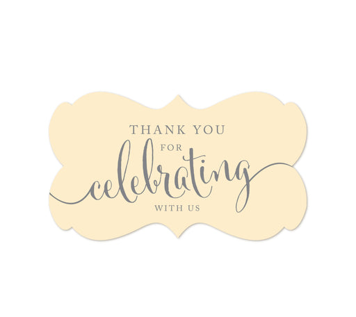 Thank You For Celebrating With Us Fancy Frame Label Stickers-Set of 36-Andaz Press-Ivory-