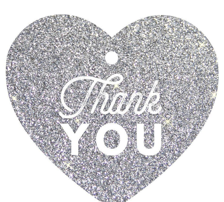 Thank You Heart Gift Tags, Chic Style-Set of 30-Andaz Press-Silver-