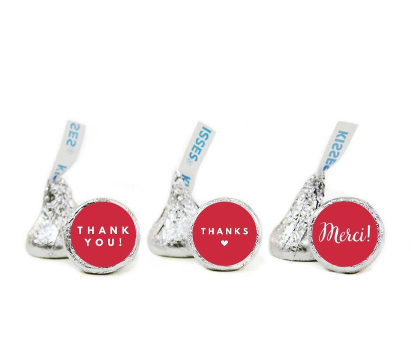 Thank You Hershey's Kisses Stickers-Set of 216-Andaz Press-Red-