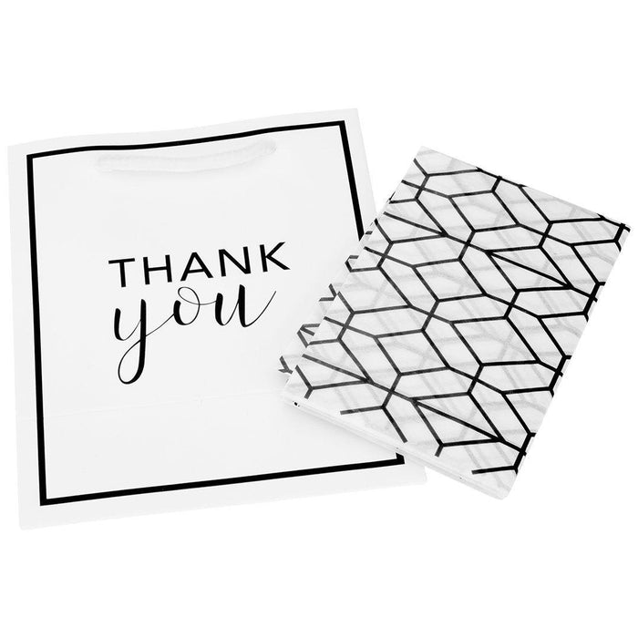 Thank You Party Favor Gift Bags-Set of 25-Andaz Press-White-