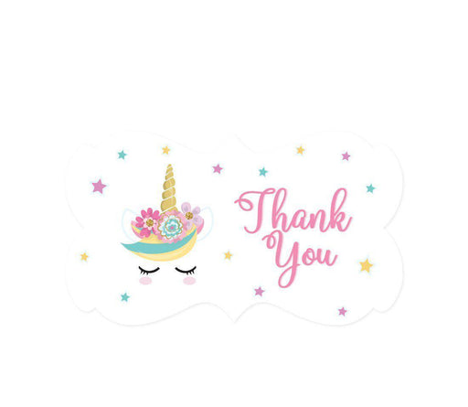 Thank You Sweet Rainbow Unicorn Fancy Frame Label Stickers-Set of 36-Andaz Press-