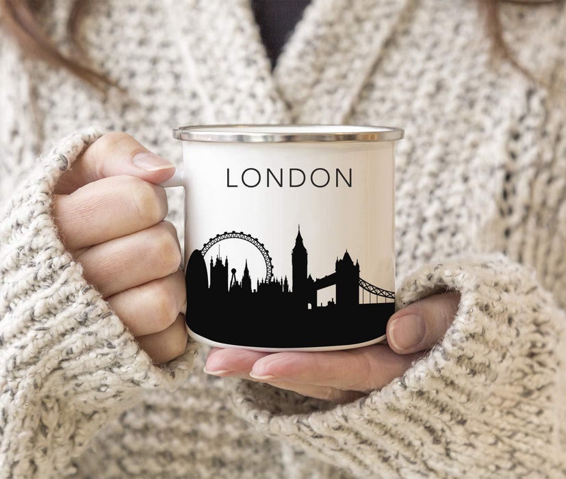 Tourist Travel Souvenir Stainless Steel Campfire Coffee Mug Gift, London Skyline-Set of 1-Andaz Press-