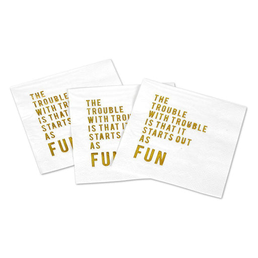 Trouble with Trouble Funny Cocktail Napkins-Set of 50-Andaz Press-