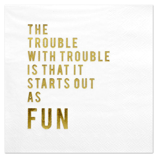 Trouble with Trouble Funny Cocktail Napkins-Set of 50-Andaz Press-