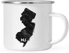 US State Stainless Steel Campfire Coffee Mug Gift, Modern Black Grunge Abbreviation, New Jersey-Set of 1-Andaz Press-