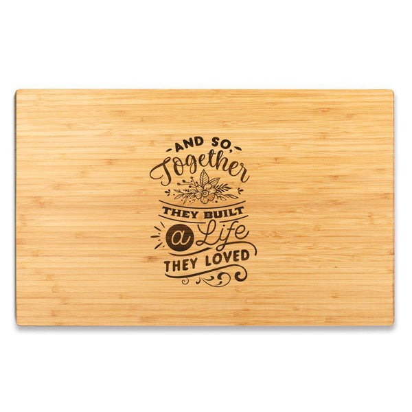 Engraved Two Tone Bamboo Cheese Cutter Board, Cutting Board