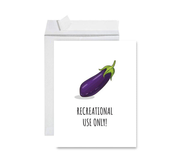 Vasectomy Jumbo Card, Recreational Use Only Eggplant Design, Funny Rud