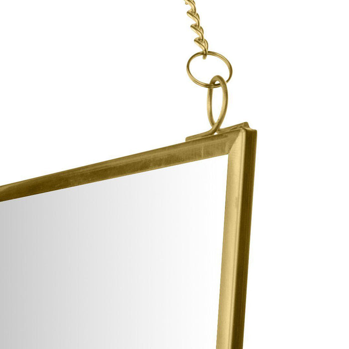 Vertical Rectangle Wall Photo Mirror With Chain-Set of 1-Koyal Wholesale-Gold-