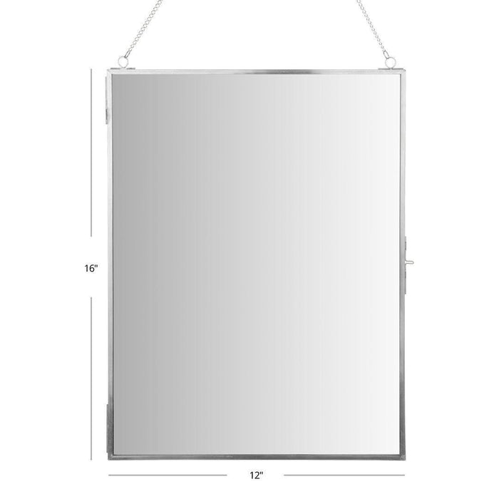 Vertical Rectangle Wall Photo Mirror With Chain-Set of 1-Koyal Wholesale-Gold-