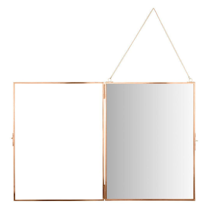 Vertical Rectangle Wall Photo Mirror With Chain-Set of 1-Koyal Wholesale-Gold-