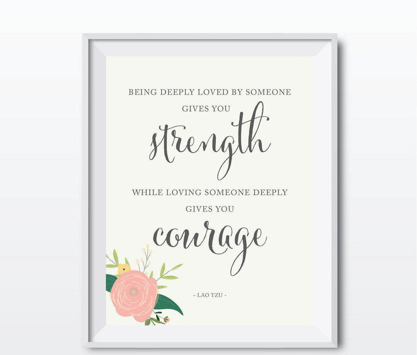 Wedding Love Quote Wall Art, Floral Roses Print-Set of 1-Andaz Press-Every heart sings a song...Plato-