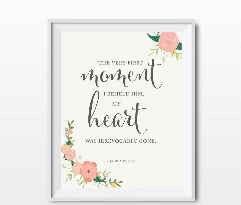 Wedding Love Quote Wall Art, Floral Roses Print-Set of 1-Andaz Press-Every heart sings a song...Plato-