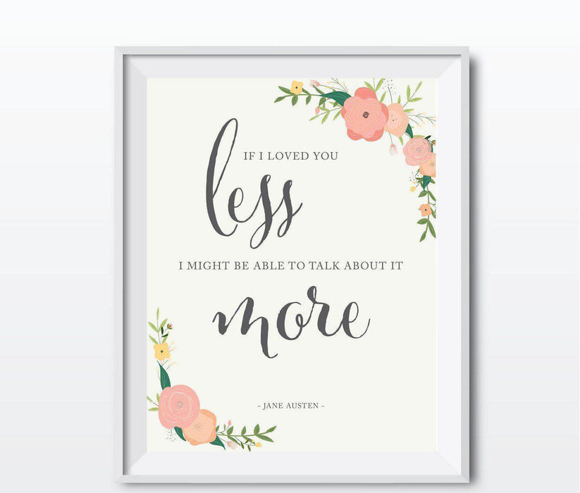 Wedding Love Quote Wall Art, Floral Roses Print-Set of 1-Andaz Press-Every heart sings a song...Plato-