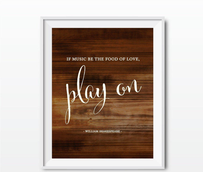 Wedding Love Quote Wall Art, Rustic Wood Poster Prints-Set of 1-Andaz Press-Every heart sings a song...Plato-