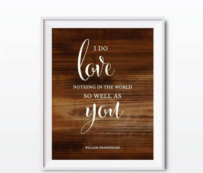 Wedding Love Quote Wall Art, Rustic Wood Poster Prints-Set of 1-Andaz Press-Every heart sings a song...Plato-