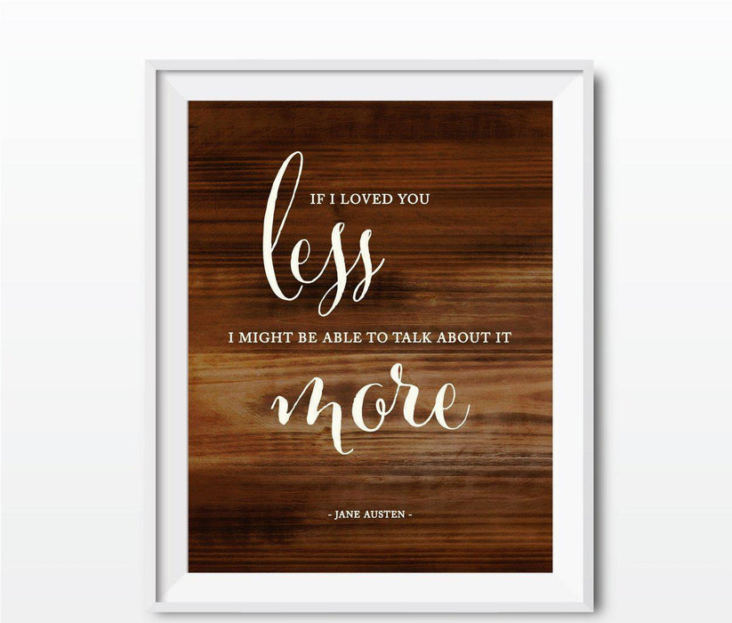 Wedding Love Quote Wall Art, Rustic Wood Poster Prints-Set of 1-Andaz Press-Every heart sings a song...Plato-