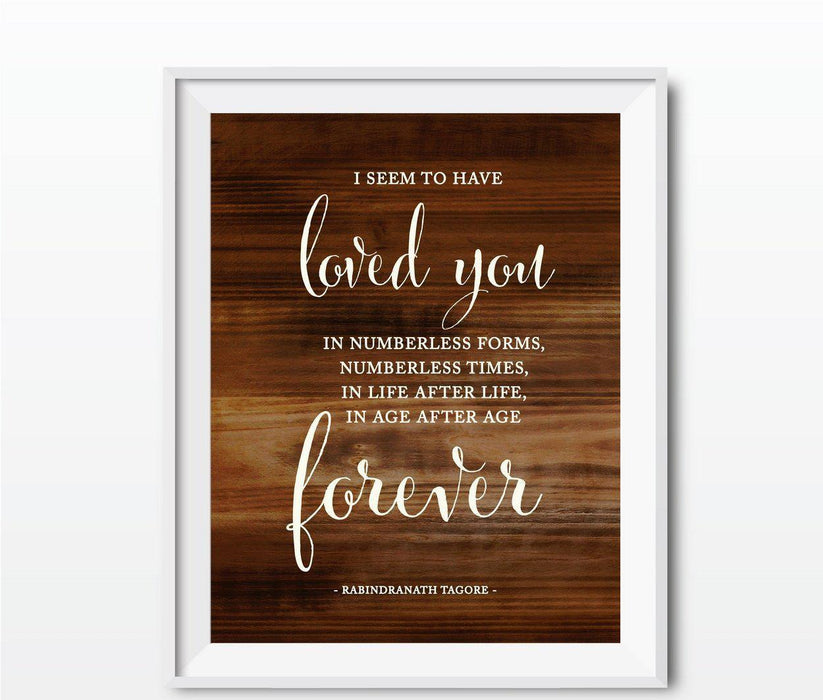 Wedding Love Quote Wall Art, Rustic Wood Poster Prints-Set of 1-Andaz Press-Every heart sings a song...Plato-