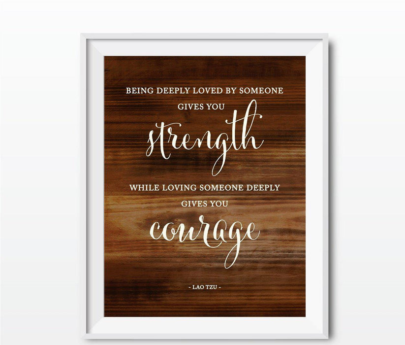 Wedding Love Quote Wall Art, Rustic Wood Poster Prints-Set of 1-Andaz Press-Every heart sings a song...Plato-