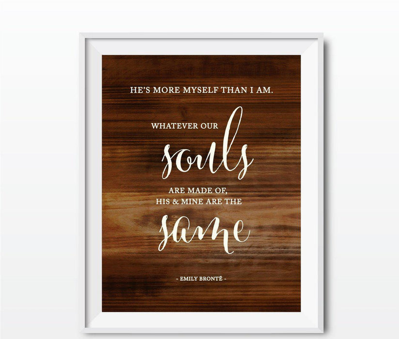 Wedding Love Quote Wall Art, Rustic Wood Poster Prints-Set of 1-Andaz Press-Every heart sings a song...Plato-