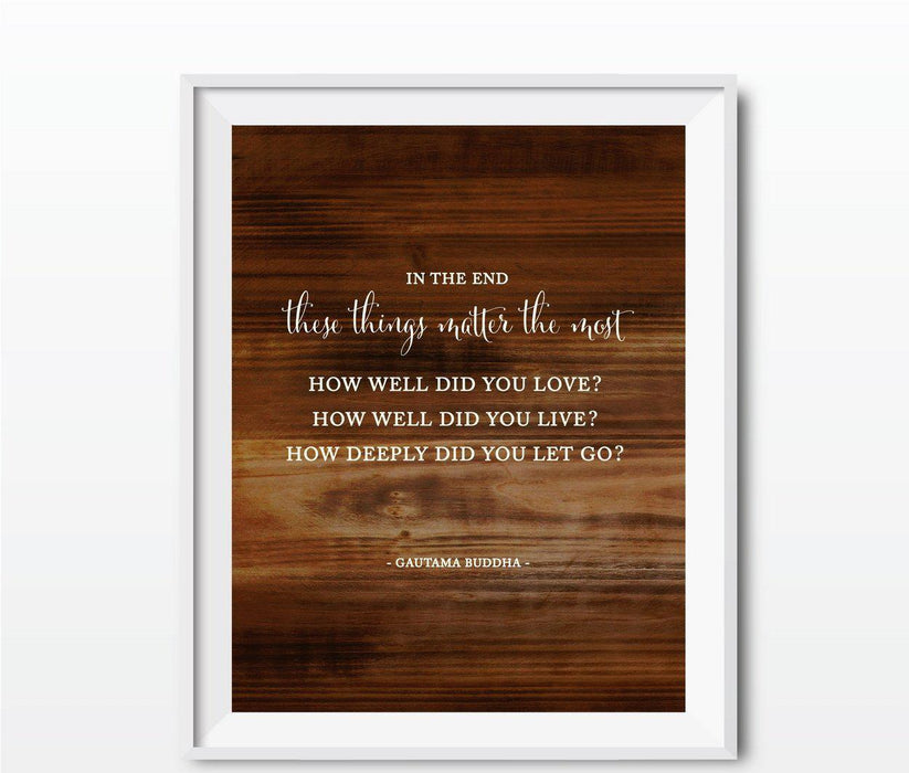 Wedding Love Quote Wall Art, Rustic Wood Poster Prints-Set of 1-Andaz Press-Every heart sings a song...Plato-