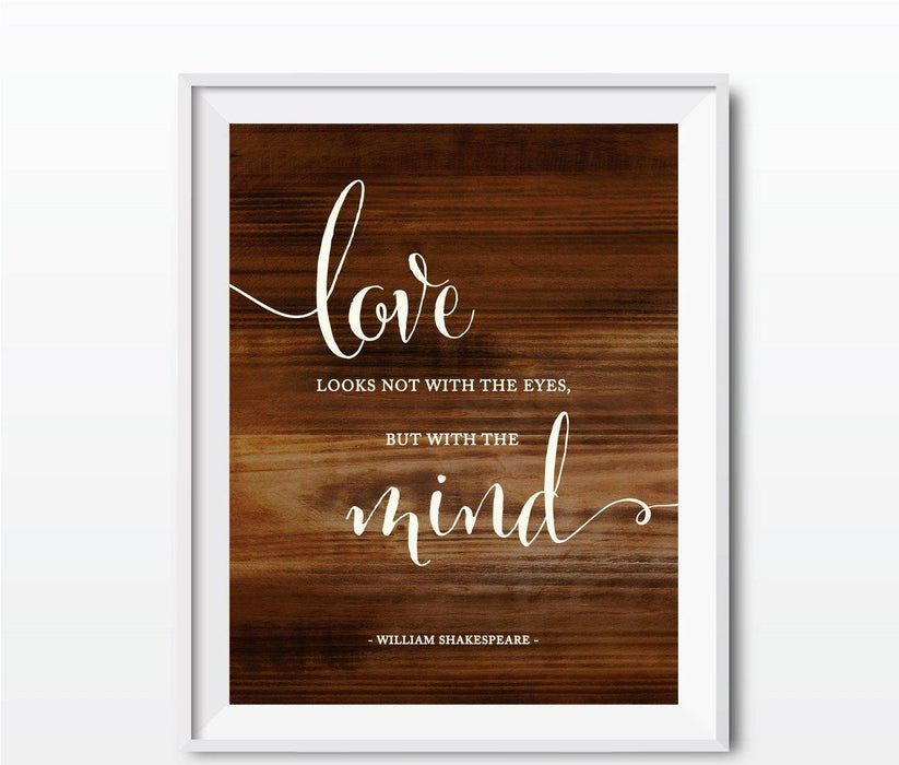 Wedding Love Quote Wall Art, Rustic Wood Poster Prints-Set of 1-Andaz Press-Every heart sings a song...Plato-