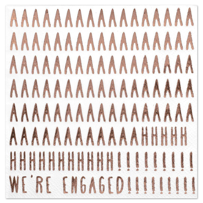 We're Engaged Funny Cocktail Napkins-Set of 50-Andaz Press-Rose Gold-