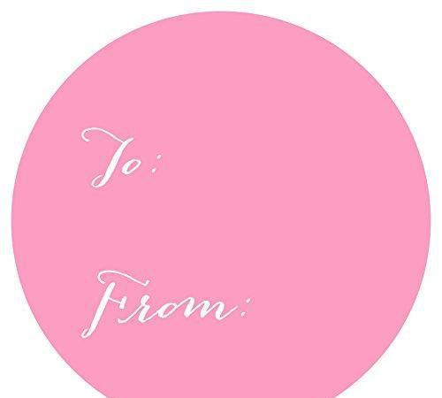 Whimsical To/From Circle Gift Labels-Set of 40-Andaz Press-Bubblegum Pink-