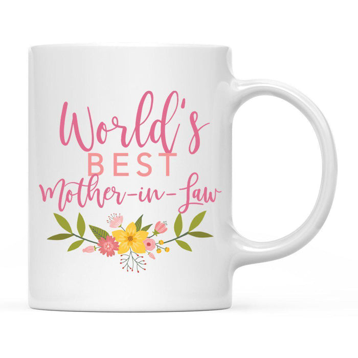 World's Best Pink Floral Design Ceramic Coffee Mug-Set of 1-Andaz Press-Mother-in-Law-