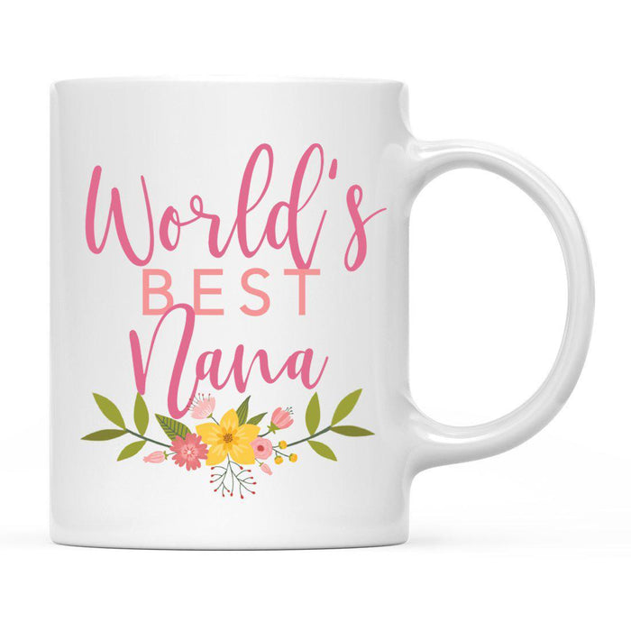 World's Best Pink Floral Design Ceramic Coffee Mug-Set of 1-Andaz Press-Nana-