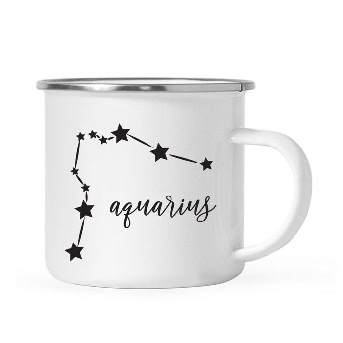 Zodiac Minimal Black Campfire Mug-Set of 1-Andaz Press-Aquarius-