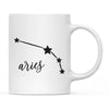 Zodiac Minimal Black Ceramic Coffee Mug-Set of 1-Andaz Press-Aries-