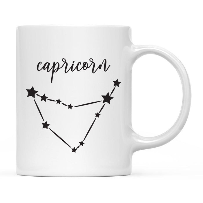 Zodiac Minimal Black Ceramic Coffee Mug-Set of 1-Andaz Press-Capricorn-