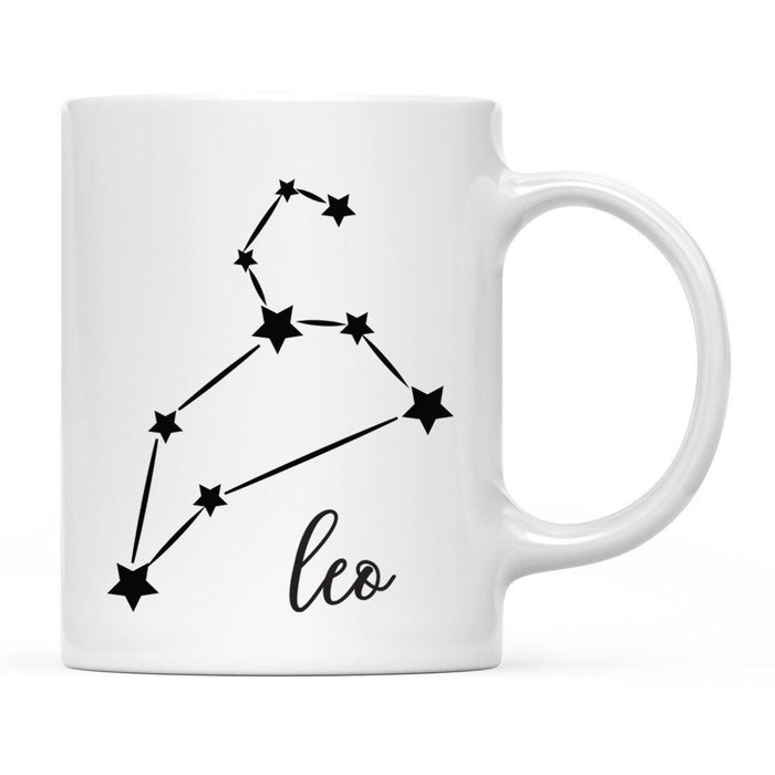 Zodiac Minimal Black Ceramic Coffee Mug-Set of 1-Andaz Press-Leo-