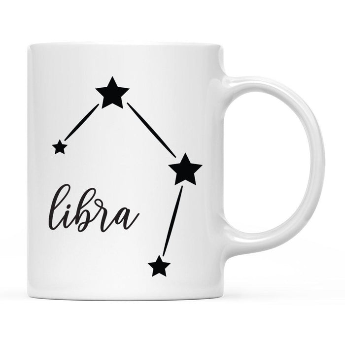 Zodiac Minimal Black Ceramic Coffee Mug-Set of 1-Andaz Press-Libra-