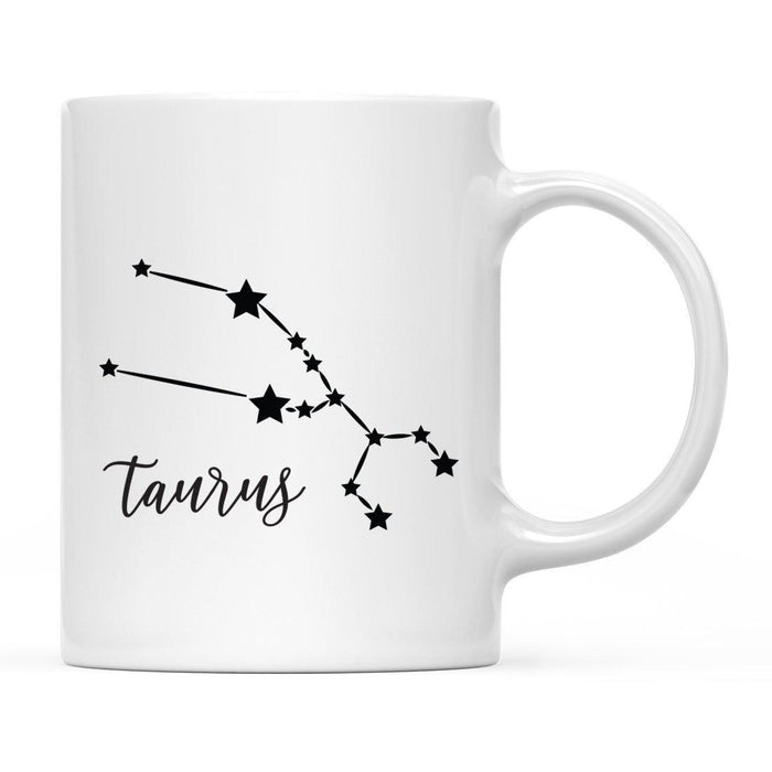 Zodiac Minimal Black Ceramic Coffee Mug-Set of 1-Andaz Press-Taurus-