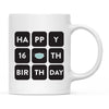 Zoom Birthday Ceramic Coffee Mug-Set of 1-Andaz Press-Happy 16th Birthday-