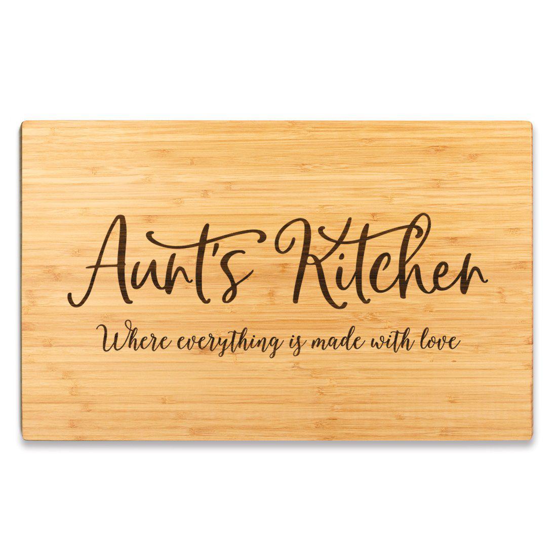 Thiswear Everything Is Better in Nana's Kitchen Grandma Gift Decor Big Rectangle Bamboo Cutting Board, Brown